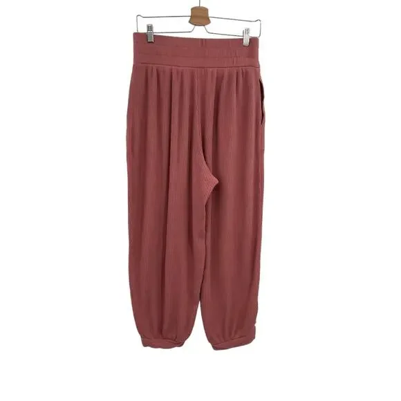 Free People Better Days Jogger‎ Pants Pull-On Balloon Ribbed Pink Size Small - Picture 6 of 11